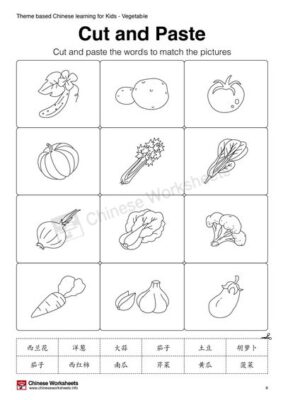 Theme Based Chinese Learning Activities For Kids – Vegetables – Chinese 